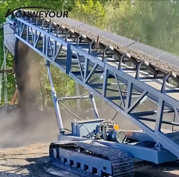 Conveyor ya mkanda wa simu na Boom ya telescopic
